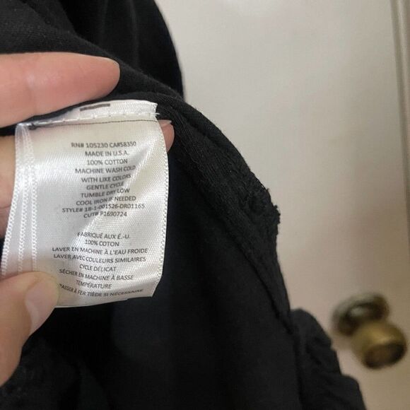 current elliott ruffle hem black short sleeve cotton tshirt dress size medium 2 - Picture 4 of 6